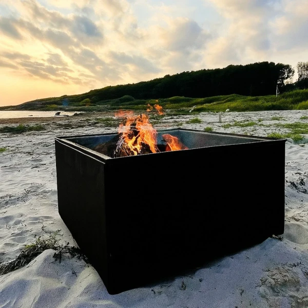 Tommre Block eldfat svart Utekaminer miljöbild