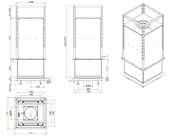 Eldbord 4Free 888x888 Tillval frilagd