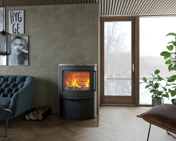 Termatech TT55RS, marmorerad täljsten Braskaminer miljöbild