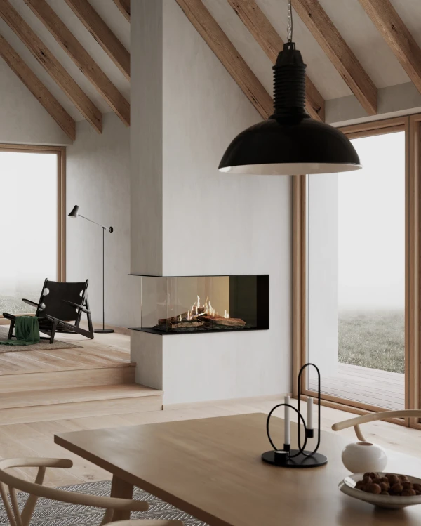 Rais Visio Gas 100 RD  Propan Gaskaminer frilagd