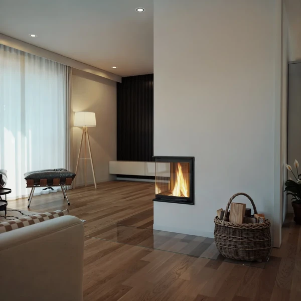 Brunner BKH 5.0 hörn 42-42-42 DT Insatsskaminer miljöbild