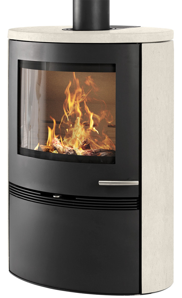 TermaTech TT22HS-WH PORTO WHITE, sandsten Braskaminer frilagd