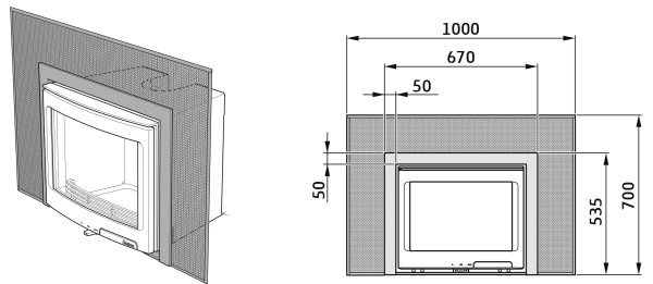 Täckgaller & Ram Contura i5 grå Tillval frilagd