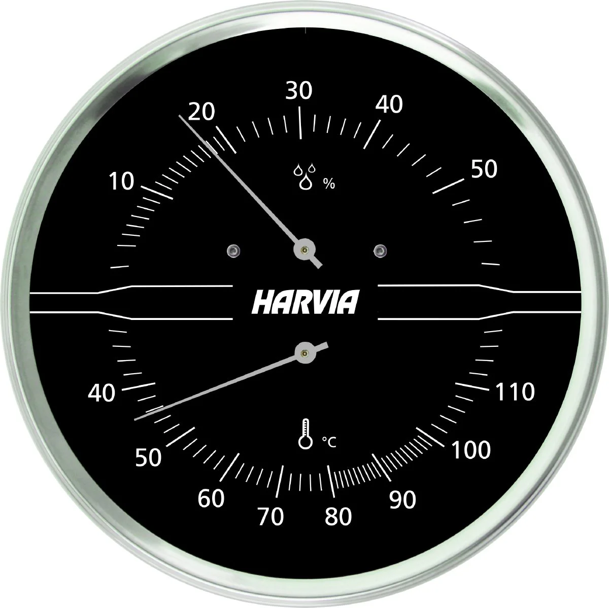 Harvia Thermo-Hygrometer, Svart | Vedeldade bastuaggregat | Tryggt köp hos Elda