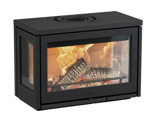 Contura MyCube i8 W vägg Braskaminer frilagd